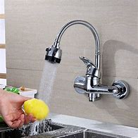 Image result for wall mount kitchen sink faucets with sprayer