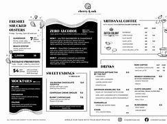 Image result for Cherry and Oak Menu