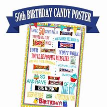 Image result for 50th Birthday Candy Bar Sign