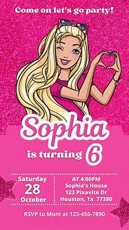 Image result for Barbie Invitation Layout