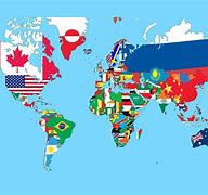 Image result for World Map with Countries and Flags