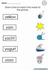 Image result for Y Words Worksheet