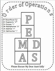 Image result for PEMDAS Graphic Organizer