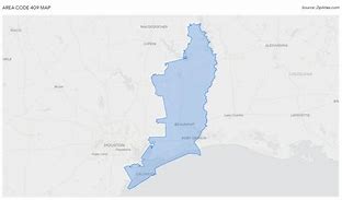 Image result for 409 Area Code Map