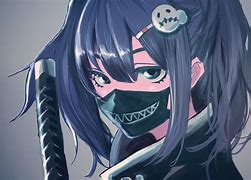 Image result for Anime Girl with Smile Mask