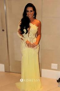 Image result for Yellow Lace Prom Dress