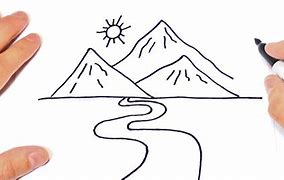 Image result for How to Draw a Mountain Scene