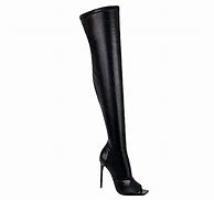 Image result for Black Peep Toe Thigh High Boots