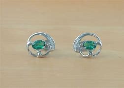 Image result for Avon Sterling Silver Emerald Earrings