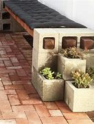 Image result for DIY Cinder Block and Wood Garden Bench