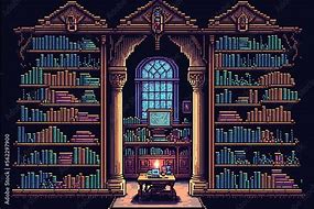 Image result for Pixel Art Library Background