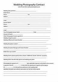 Image result for Wedding Photography Contract Template