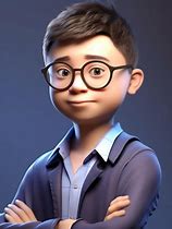 Image result for Ai Cartoon Boy with Glasses