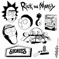 Image result for Rick and Morty Characters Line Art