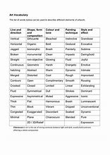 Image result for Art Vocabulary High School