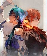 Image result for Diluc and Kaeya Genderbend