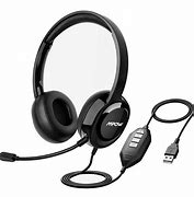 Image result for Black White Headphones Wired Microphone