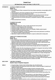 Image result for Catering Manager Resume Sample