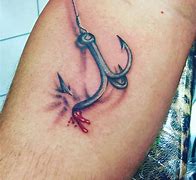 Image result for Fishing Hook Tattoo On Knukle