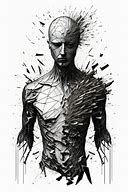 Image result for Broken Man Outline Drawings