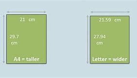 Image result for Us Paper Size vs A4