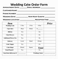 Image result for Cake Order Form Word Document