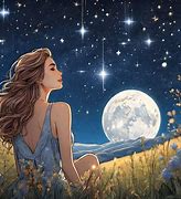 Image result for Alone Girl Moon