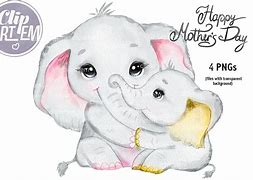 Image result for Mother and Baby Elephant Clip Art