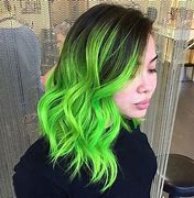 Image result for Brown and Neon Green Hair