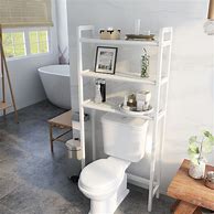 Image result for Brushed Nickel Over Toilet Space Saver