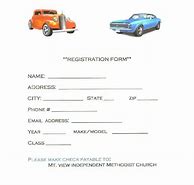 Image result for Example Car Show Registration Form