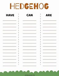 Image result for Hedgehog Worksheet