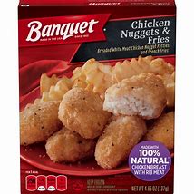 Image result for Banquet Spaghetti and Chicken Nuggets Meal