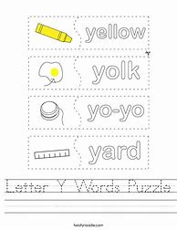 Image result for Y Words Worksheet