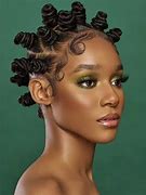 Image result for Bantu Knots with Bangs