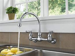 Image result for wall mount kitchen sink faucets with sprayer