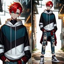 Image result for Anime Boy in Red Hoodie