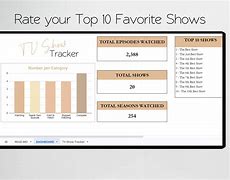 Image result for TV Show Excel Template