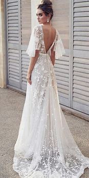 Image result for A-Line Lace Wedding Dress