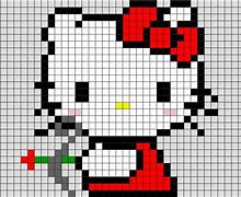 Image result for Hello Kitty Pixel Art 6X6