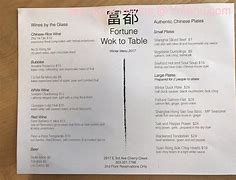 Image result for Fortune Wok Menu