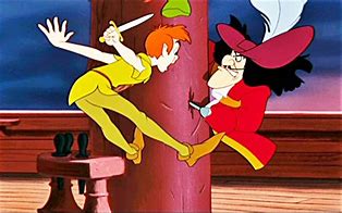 Image result for Peter Pan Fighting Captain Hook