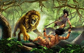 Image result for Viking Fighting a Lion