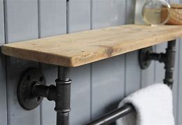 Image result for Metal Pipe Shelf