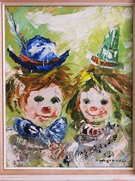 Image result for Tall Thin Narrow Art Painting Clown