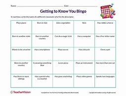 Image result for Getting to Know Bingo