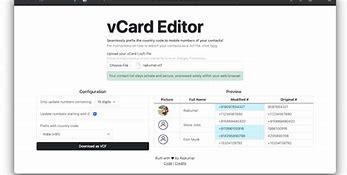 Image result for Vcard Editor