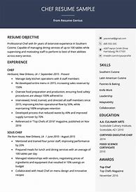 Image result for Cook Chef Resume