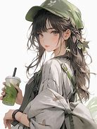 Image result for Anime Girl with Green