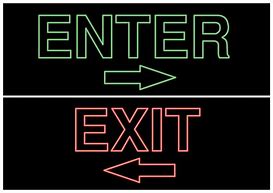 Image result for Door Entrance and Exit Signs